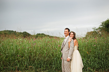 Wildflower fields wedding portrait