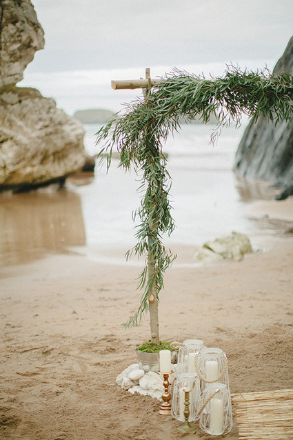 Bohemian beach wedding arch