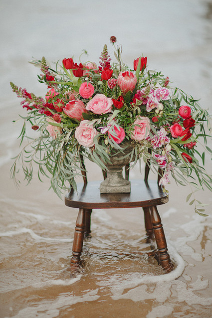 Pink and red florals