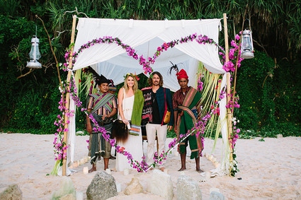 Indonesian island wedding ceremony