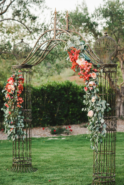 Rustic wedding altar