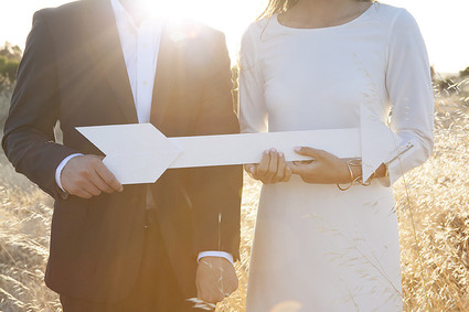 Retro wedding portrait