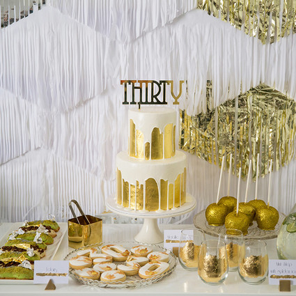 Metallic birthday cake
