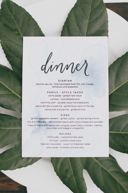Wedding menu