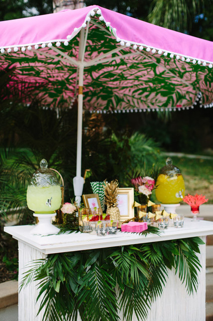 Aloha themed bridal shower decor