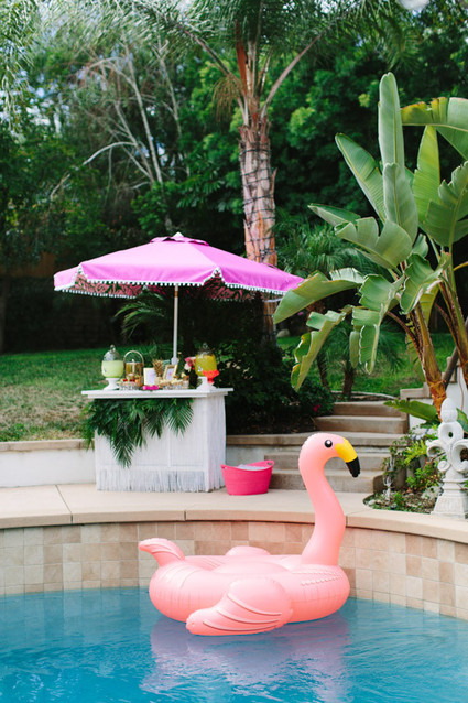 Aloha themed bridal shower decor