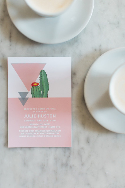 pink geometric invites