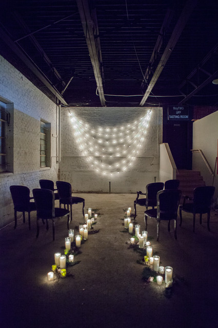 Modern winter wedding ceremony