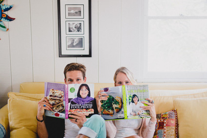 At home fall engagement portrait