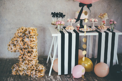blush and gold first birthday