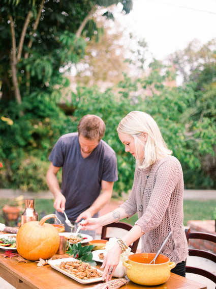 At home fall engagement portrait