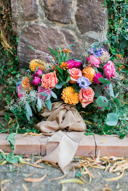 Colorful wedding florals