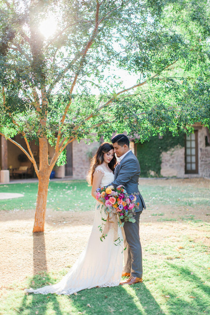 Outdoor wedding portrait