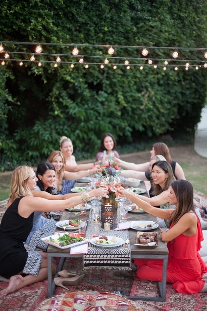 Eclectic outdoor dinner party