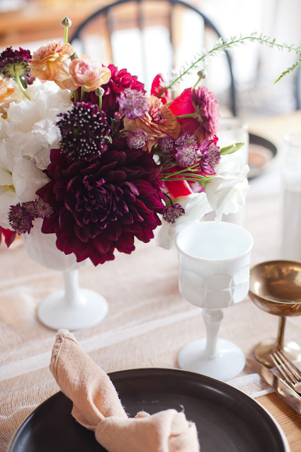 burgundy floral arrangement