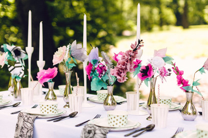 Paper flower tablescape