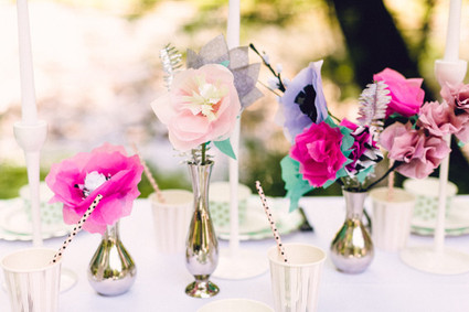 Paper flower tablescape