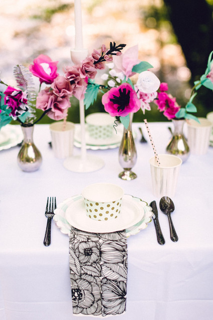 Paper flower tablescape