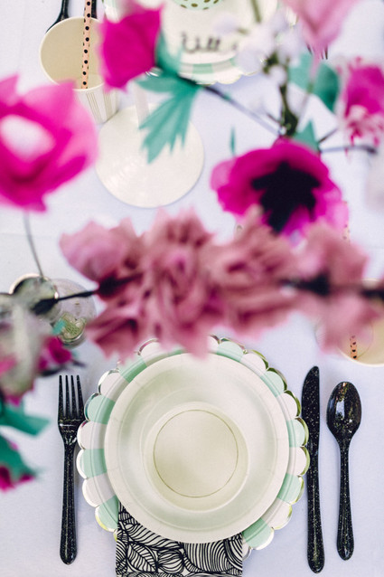 Paper flower tablescape