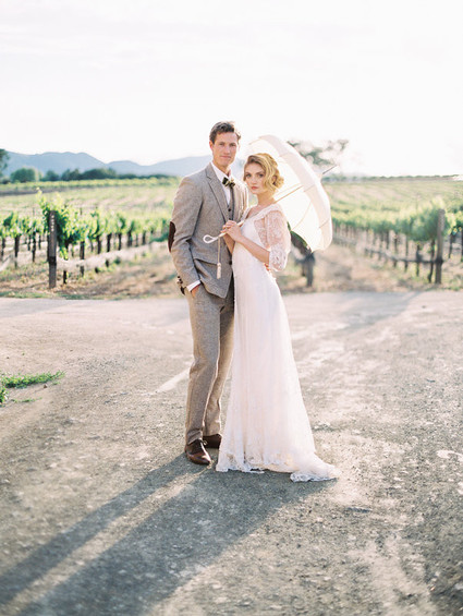Winery wedding portrait