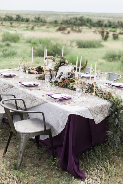 Bohemian wedding tablescape