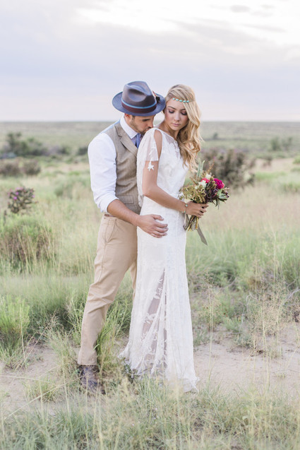 Outdoor wedding portrait
