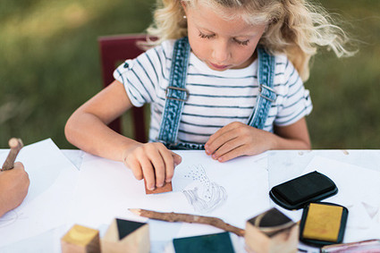 diy block printing for kids Inspiration