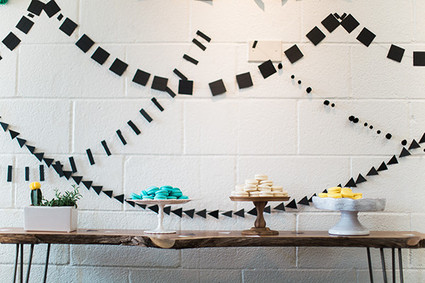 black and white baby shower