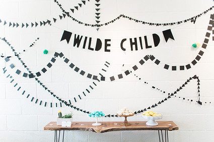 black and white baby shower