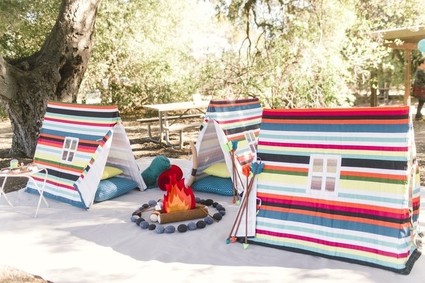 striped pup tents