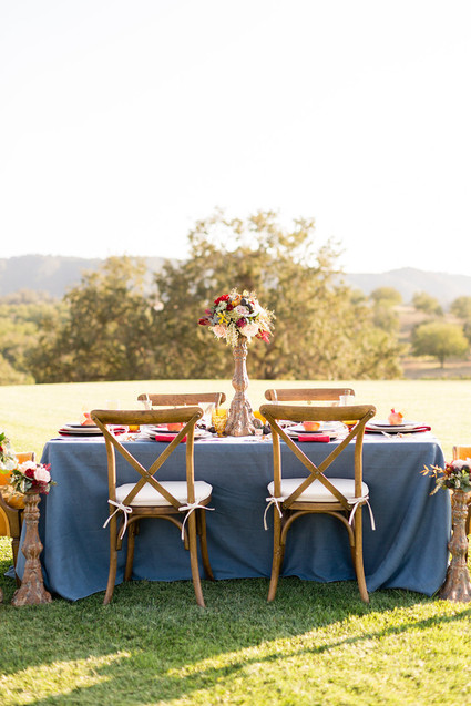 Fall wine country wedding tablescape