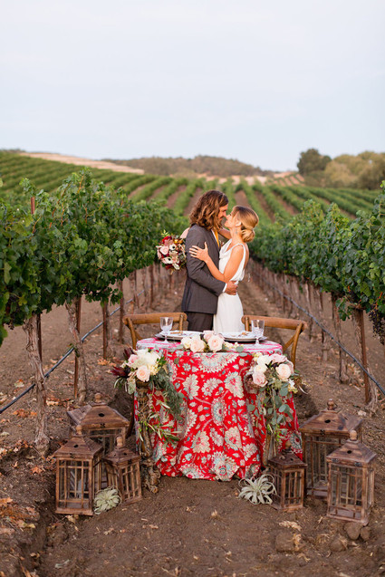Wine country wedding portrait