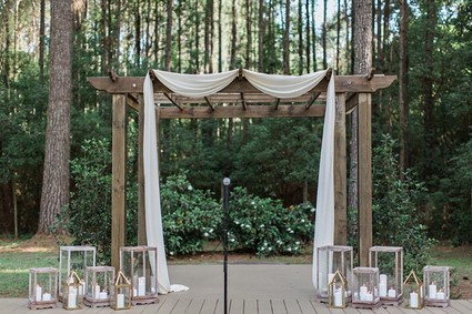 Rustic wedding altar