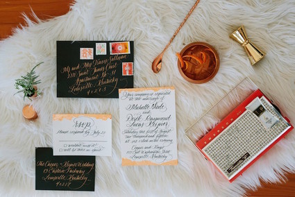Modern wedding invitation suite