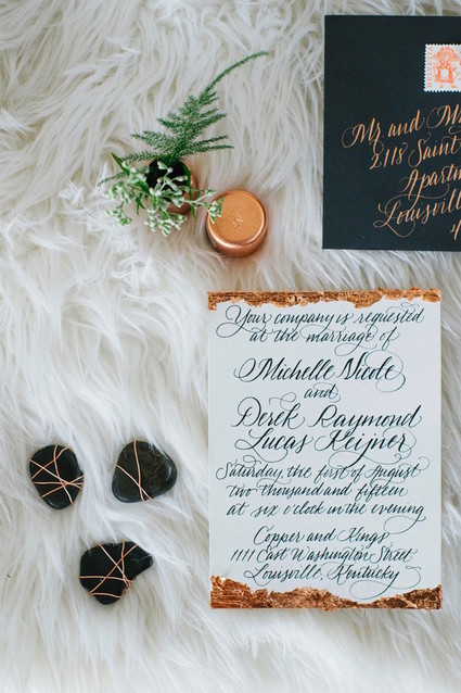 Modern wedding invitation suite