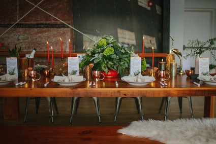 Modern wedding tablescape
