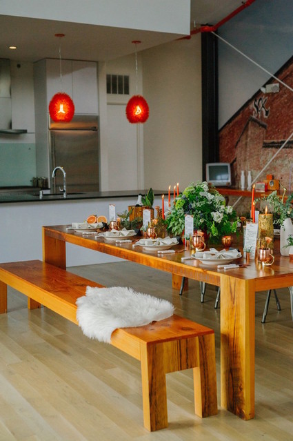 Modern wedding tablescape