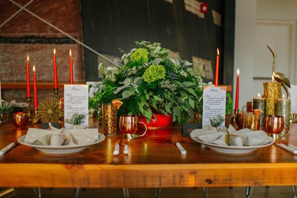Modern wedding tablescape