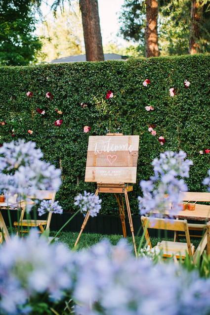 Wood wedding signage