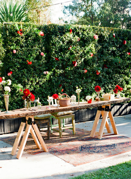 Backyard fiesta wedding tablescape