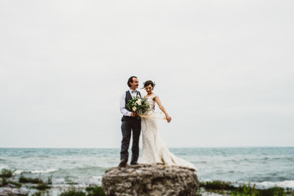 Outdoor wedding portrait