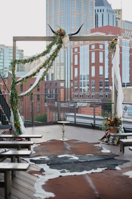 Bohemian wedding altar