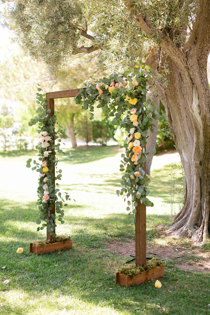 Rustic wedding altar
