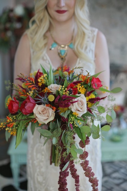 Bohemian bridal bouquet