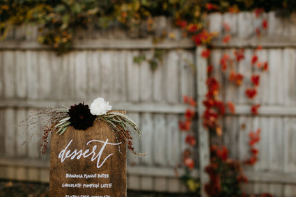 Wooden dessert sign