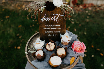Wooden dessert sign