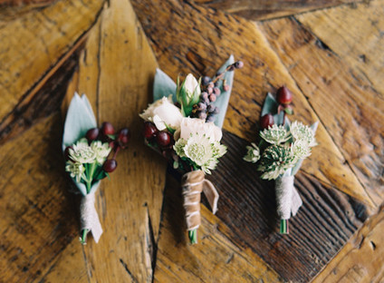 Winter wedding boutonnieres