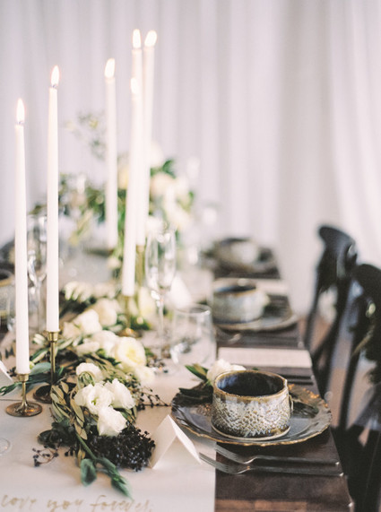 Winter wedding candles