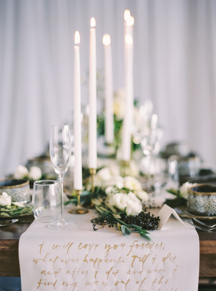 Calligraphy table runner Inspiration
