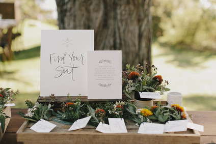 Floral escort cards